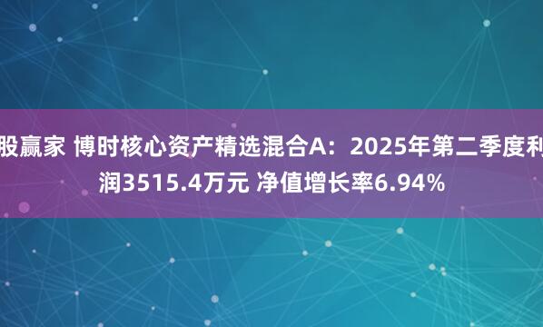 股赢家 博时核心资产精选混合A：2025年第二季度利润3515.4万元 净值增长率6.94%