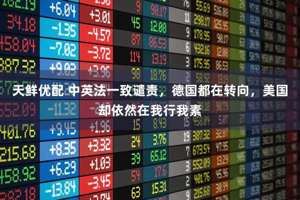 天鲜优配 中英法一致谴责，德国都在转向，美国却依然在我行我素